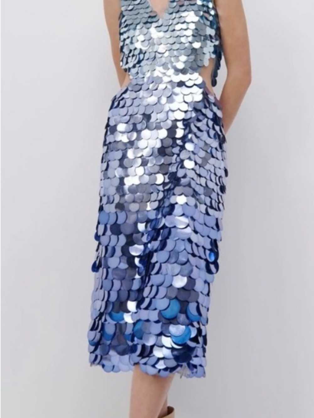 Jonathan Simkhai Light Sky Multi Iridescent Sequin Dress